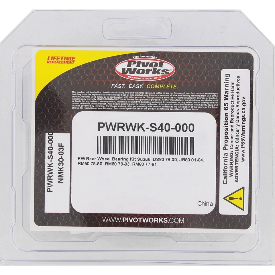 New Pivot Works Wheel Bearing Kit PWRWK-S40-000 For Suzuki RM 60 1978-1983 Foto 4 de 4