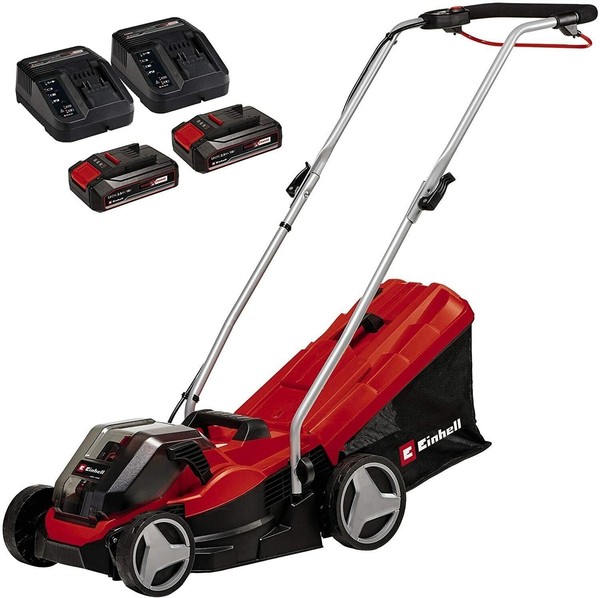 Einhell Expert GE-CM 36/33 Li Akku-RasenmäHer Set 33Cm Bis 250M² 30L Rot NEU-image