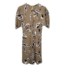 MSGM Milano Beige Floral Print Shift Dress