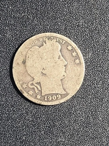 1909 U.S. Barber SILVER Quarter - About Good   stk#p20