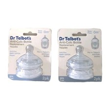 Dr Talbot's Anti-Colic Bottle Replacement Nipples Slow Flow For Infants Lot of 2