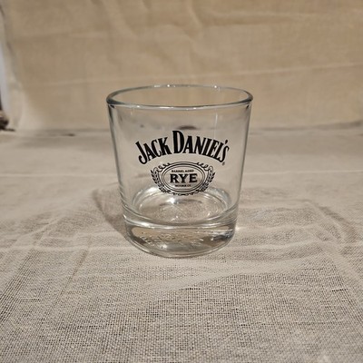 Jack Daniels Barrel Aged Rye Moore Co. Whiskey Glass 3 3/8'' Tall 