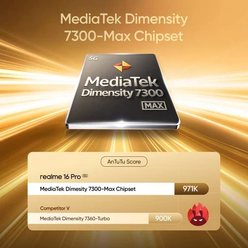 realme 16 Pro 5G (Gold, 256GB 12GB RAM) Dimensity 7300 Max Gobal Version. - Picture 5 of 7