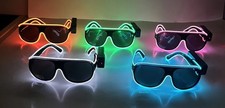 LED Glasses Wireless Light Up Glow In The Dark 5 colours Batteries Need 3 modes