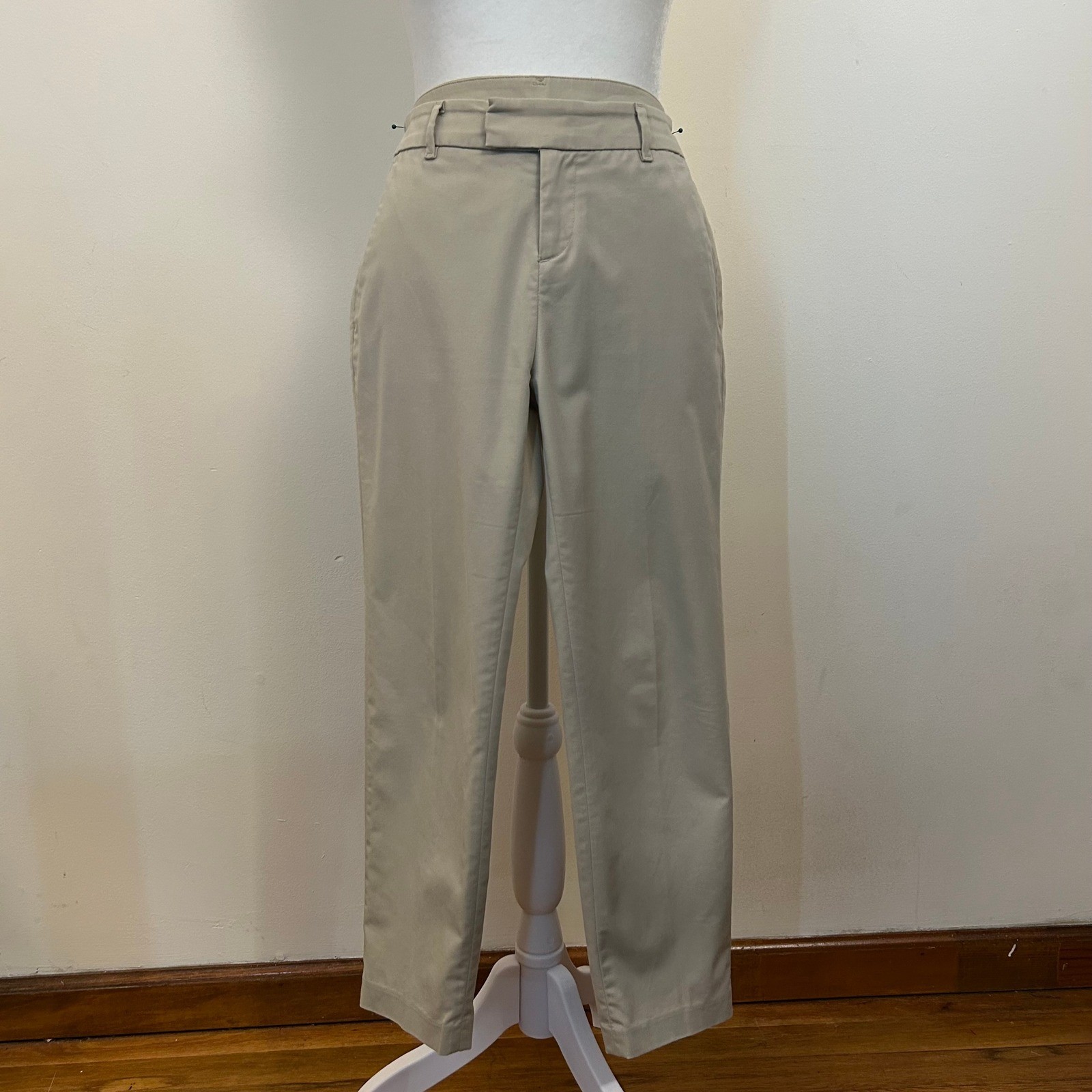 Uniqlo Khaki Chino Pants Womens Straight Leg Tan Business Casual Trousers 0 thumbnail 5