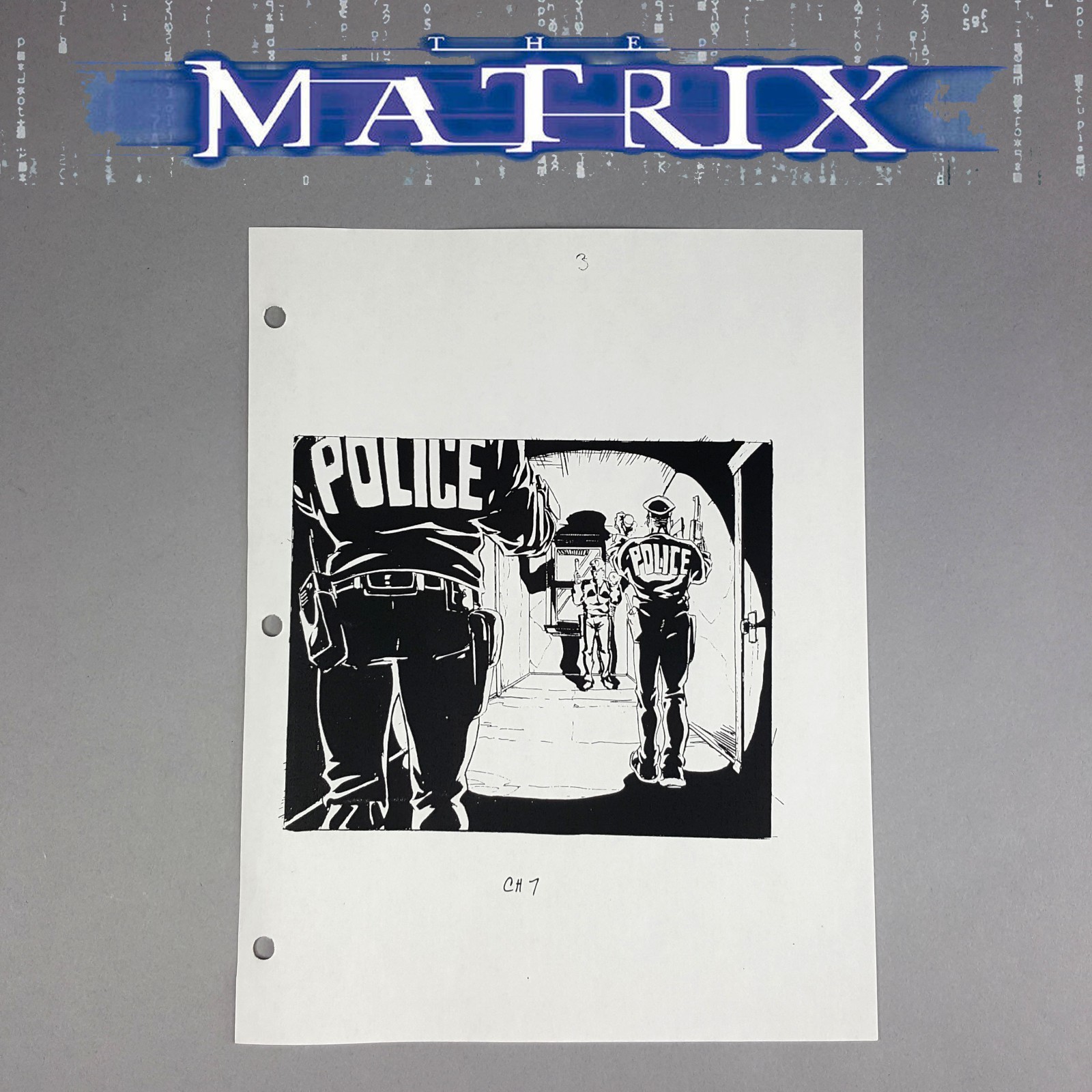 The Matrix Production Used Storyboard Trinity Chase 3 Movie Prop