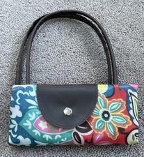 FLORAL FOLDED HANDLED TOTE BAG