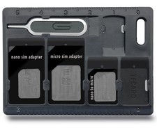 SIM Card Holder Storage Tool Set with Tray Opener Pins  3 Card Adapters