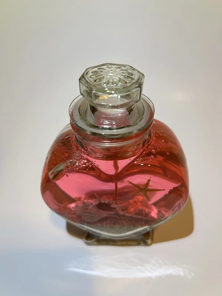 Ocean-Themed Gel Candle In Heart Shaped Jar- Scented & Handcrafted Gift (Pink) - Image 3 of 4