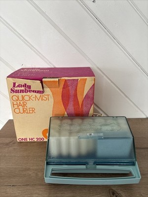 Vtg 1979 Lady Sunbeam Quick Mist Hair Curlers Steam 20 Rollers HC200 Blue w Box