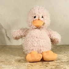 MARY MEYER SOFT PINK FUZZY DUCK DUCKLING PLUSH ANIMAL PLASTIC EYES