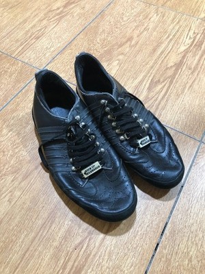 Dsquared2 Black Leather Low Top Runner Logo Men s Sneakers Size 45