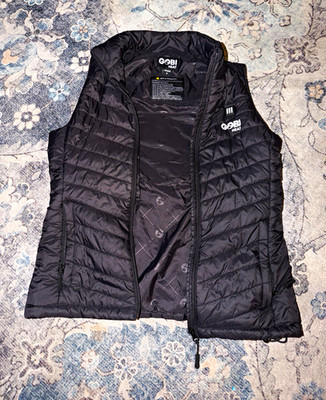Gobi Heat Heated Full Zip Womens Vest Black Size S Stand-Up Collar