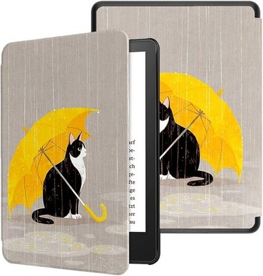 Folio Hülle PU Leder 6,8 Zoll für Kindle Paperwhite 5 E-Reader Katze Hülle