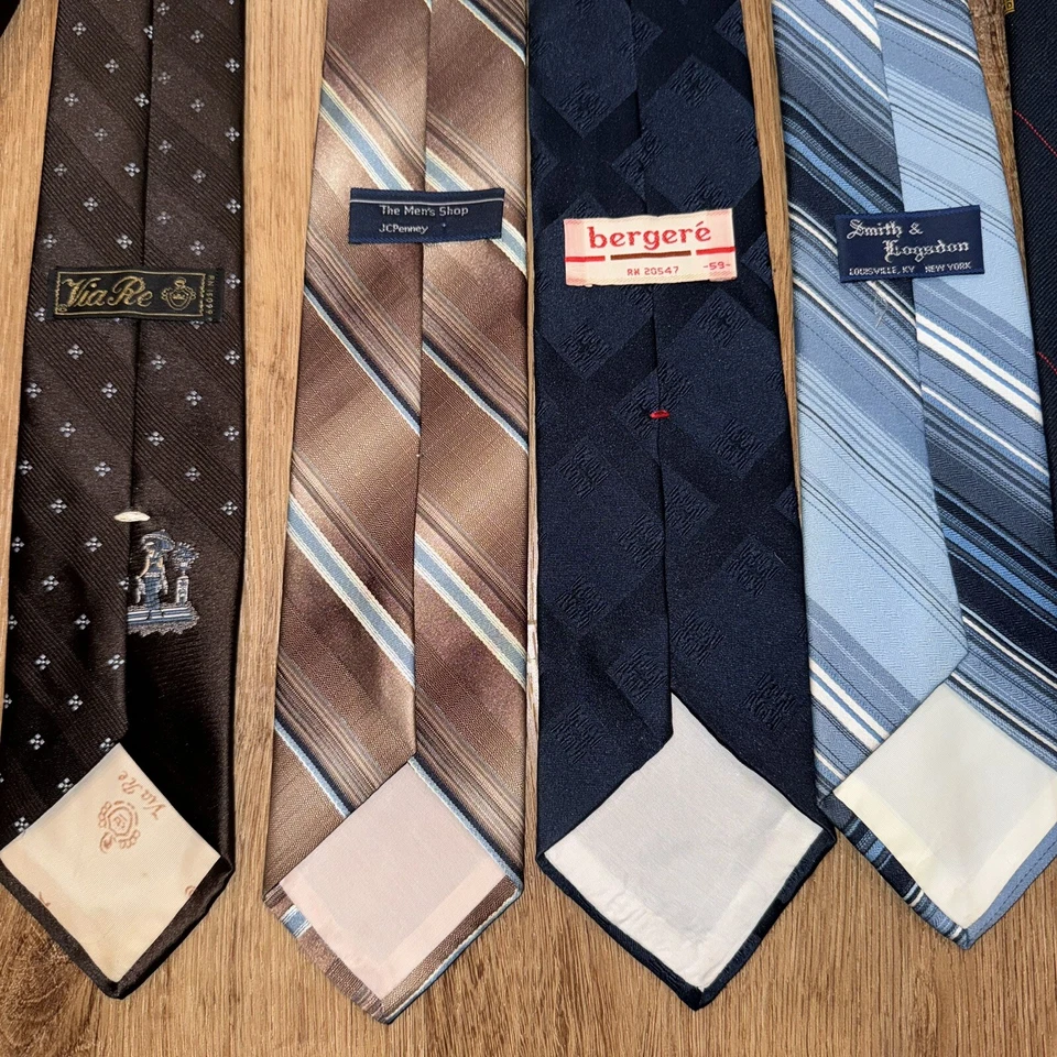 Lote de 8 Corbatas De Colección Años 70 Corbatas Para Hombre Vestido Corbata Poliéster Feo Disco Disfraz Foto 4 de 4