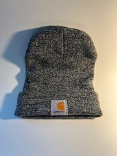 Carhartt Adult One Size Knit Cuffed Beanie Winter Hat Black/White Heather