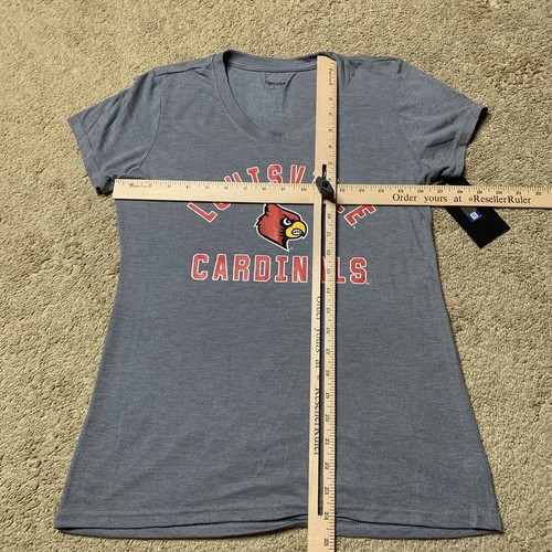 NWT Captivating Apparel Womens S Grey Louisville Cardinals Short Sleeve Shirt - Picture 7 of 7