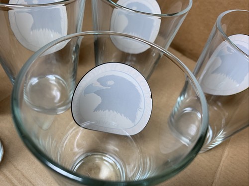 (5x) RARE Vtg MENDOCINO BREWING COMPANY brewery EYE of the HAWK beer PINT GLASS - Picture 12 of 15