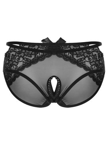 Damen Spitze Blumenmuster durchsichtige Slips ausgehöhlt freches Höschen Riemen Tangas Schlüpfer - Bild 20 von 29