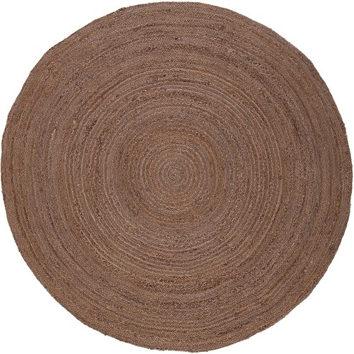 Rug Round in Jute Hand Woven Farmhouse Jute Door Mat Area Rug Boho Rug, Brown - Picture 4 of 6