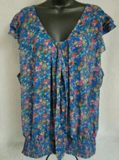 Pure Energy Womens Shirt Top Blouse Size 4 4X Multicolor Floral