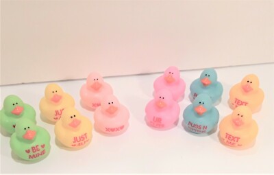 Pastel Love Message Mini Rubber Duckies - 2''  Choose your favorite FREE SHIPPING