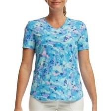 Women's scrub top size large Aurora Snowflakes nwt