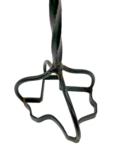Primitive Rustic Twisted Metal Candle Holder 12.2” TEXAS STATE Outline Base - Picture 4 of 10