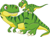 Aufkleber T-Rex Mit Baby Dinosaurier Autoaufkleber Sticker Konturschnitt