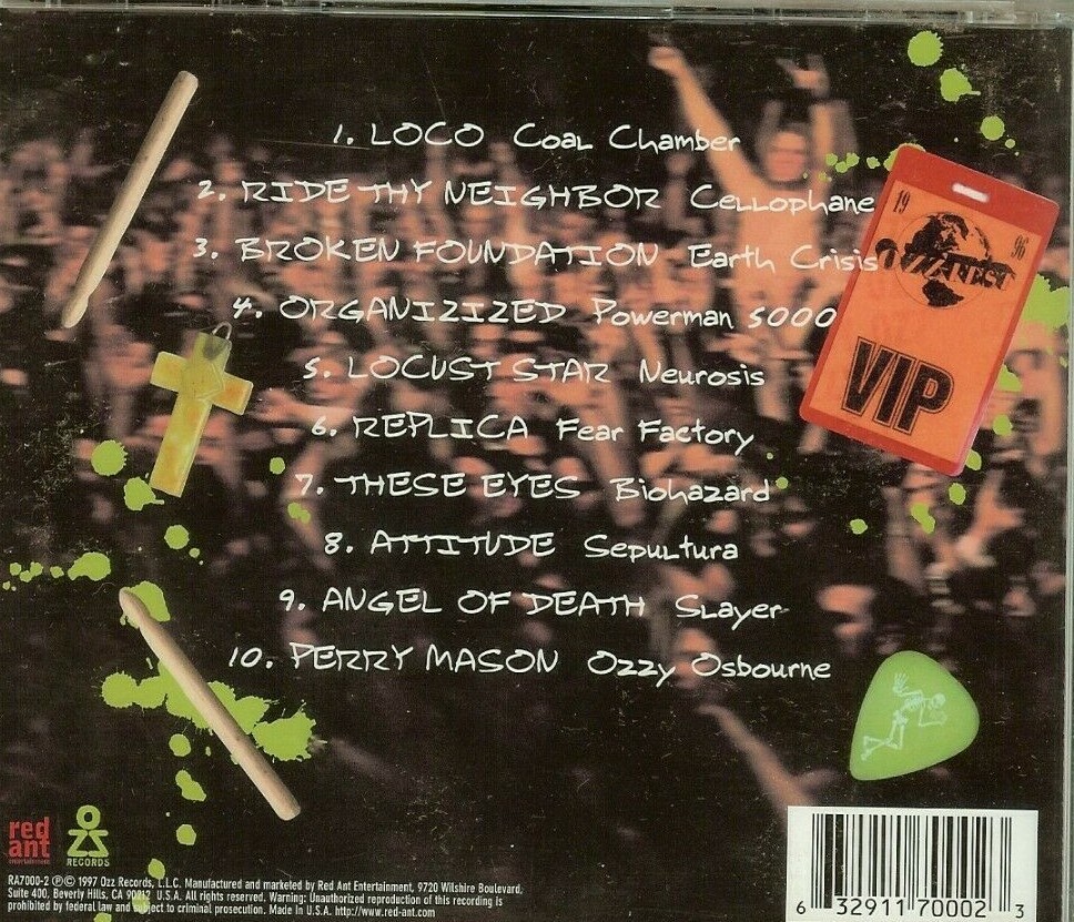 THE OZZFEST CD - LIVE HOLOGRAM COVER - SLAYER OZZY SEPULTURA