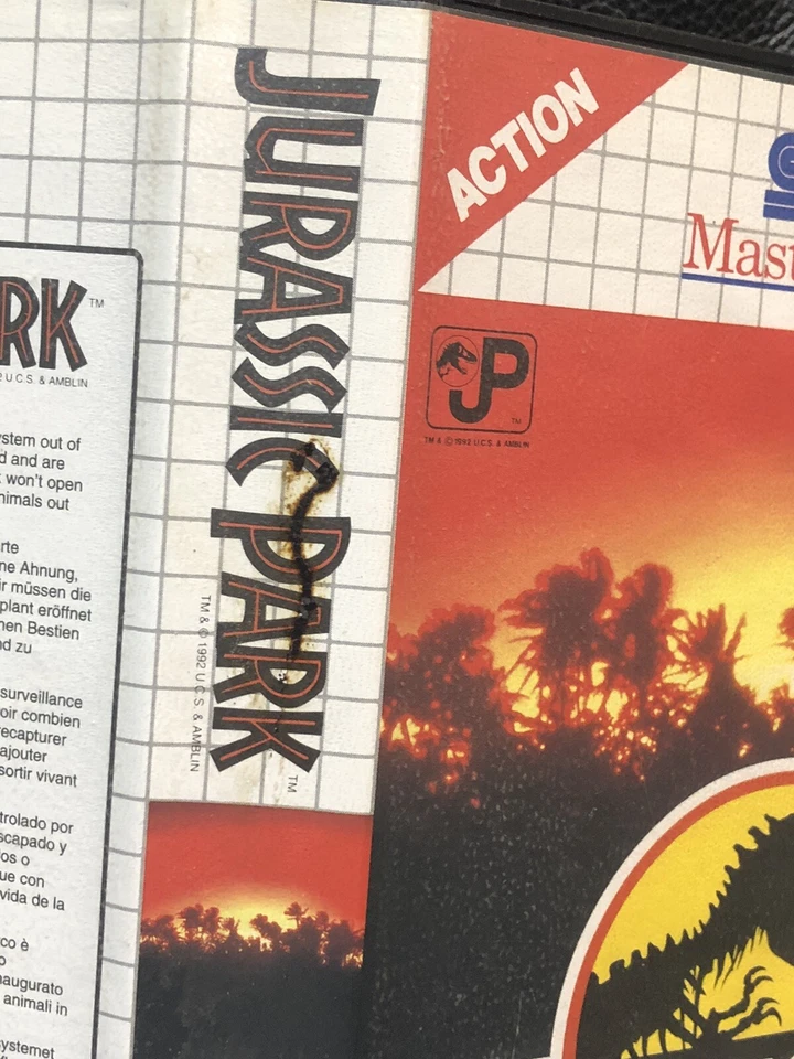 1992 Vintage Jurassic Park Sega Master System Original Sega Sticker CASE ONLY - Image 4 of 4
