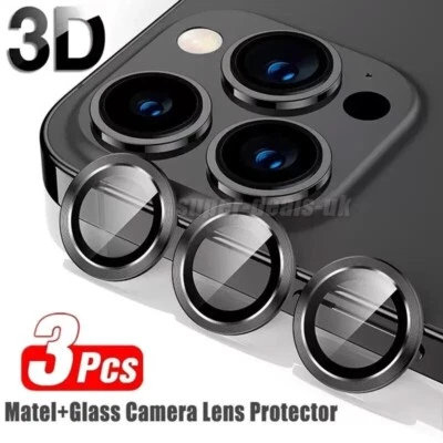 PANDA BUK Camera Lens Protector for iPhone 17 14 15 16 Pro Max Metal Ring Glass Lens Cover