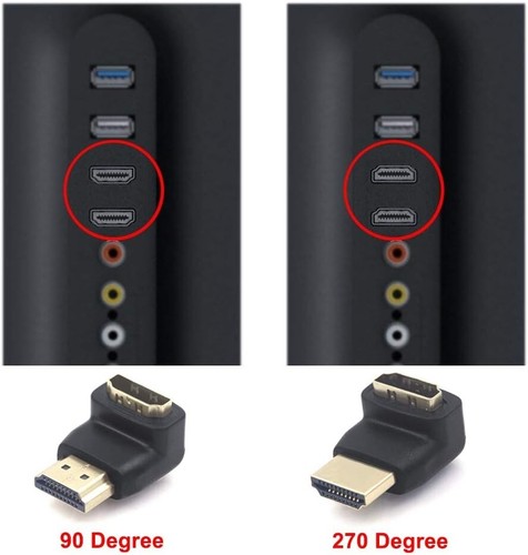HDMI 90 Degree Adapter 2-Pack, Right Angle HDMI Male to Female - Picture 7 of 7