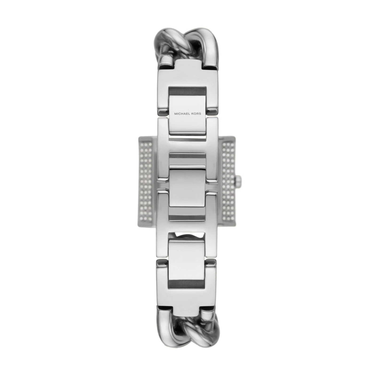 Pre-owned Michael Kors Womens Wristwatch  Chain Lock Mk4718 Stainless Steel Swarovski