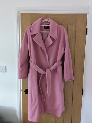 Nobodys child pink belted wool coat size XS UK