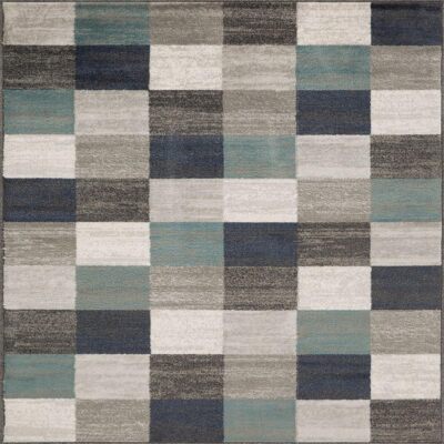 1.5m X 2.4m Blaugrün Und Grau Geometrisch Power Webstuhl Fleck Beständig Bereich