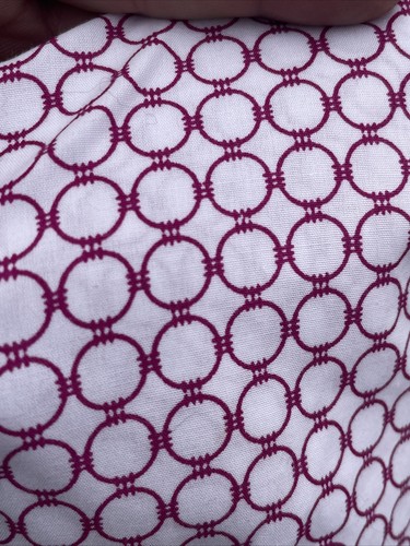 TALBOT'S Wrinkle Resistant Magenta Fuchsia Geometric  White Blouse 16 ❤️blt7m77 - Picture 8 of 9