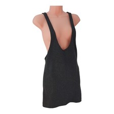 Zara women's black deep v neck sleeveless mini dress Size XS