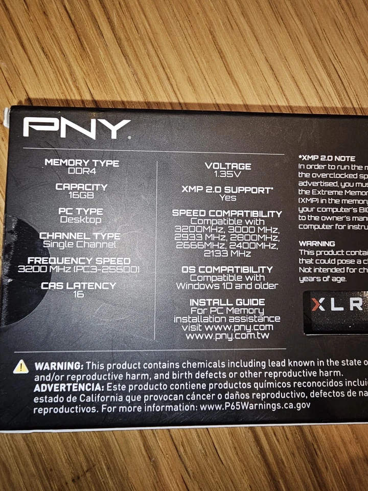 PNY XLR8 DDR4 3200MHz Desktop Memory - Black (MD16GK2D4320016AXR) - Image 3 of 4