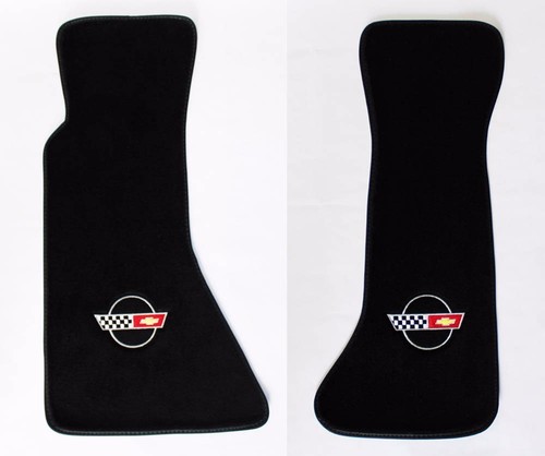 NEW! FLOOR MATS 1984-1996 Corvette With Embroidered Circle Emblem Logo Pair Set - Picture 8 of 12