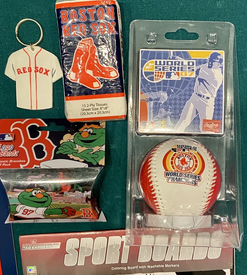 BOSTON RED SOX Bundle World Series Ball, Home/Away Keychain, Wall Sign & More! - Image 2 of 4