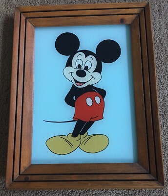 Mickey Mouse Reverse Wall Art Decor Hand Painted On Glass 11
