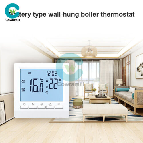 LCD Screen Week Programming Thermostat Wall-hung Boiler Thermostat New - Afbeelding 1 van 12
