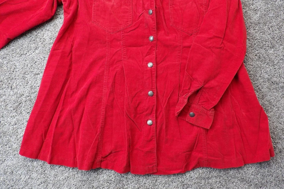 Camisa De Colección MIMI MATERNITY Mujer Pana Roja Talla Mediana Top Hecha en Estados Unidos Años 90 Y2K Foto 3 de 4
