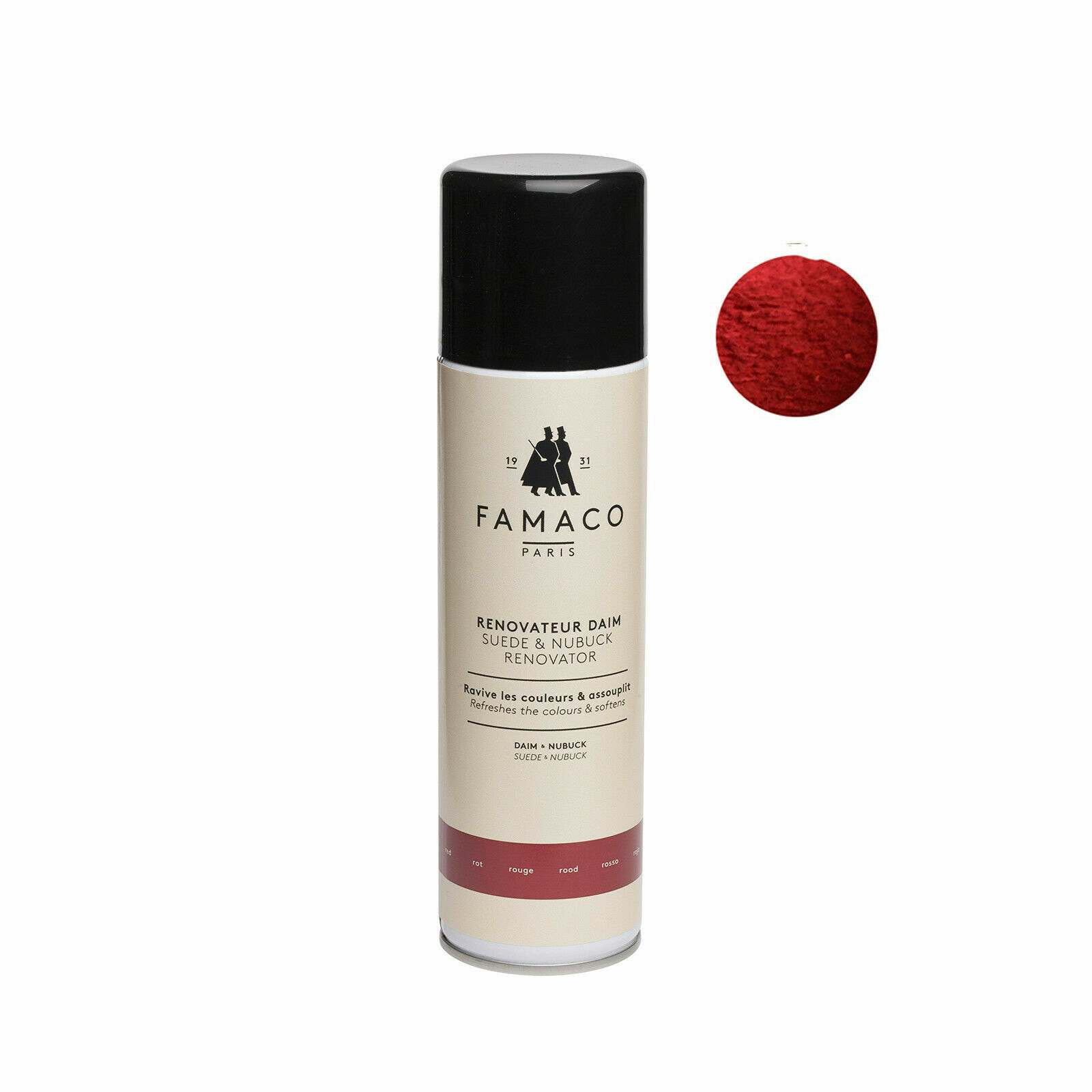 Famaco Suede & Nubuck Renovator Restore Colour Spray Dye Bag Shoe Care 250mL RED