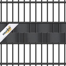 Doppelstab Sichtschutz zaun|zu PREMIUM HALBE Set Einzelstreifen 2,55m PP Zaunble