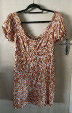 cotton on woven lydia ruffle edge mini dress floral size XS linen blend