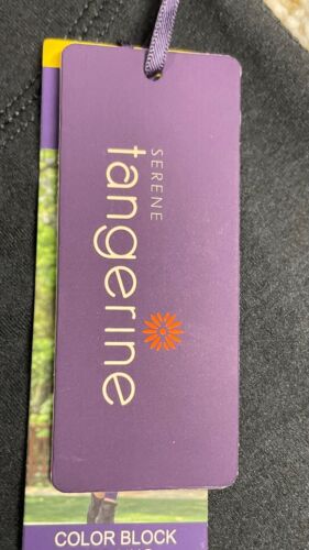 Tangerine Womens Color Block Leggings, Black , Navy Heather Size Medium - Picture 19 of 23