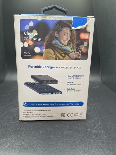 Just Wireless 5000mAh Dual Port Portable Power Bank - Black - Picture 2 of 3