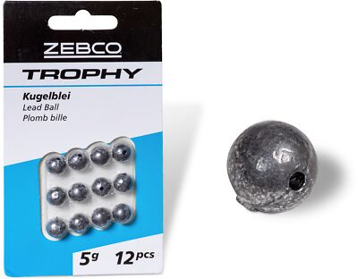 Zebco Trophy Kugelblei Angel Blei Kugel Rund Rundblei Angelblei mit Loch Grund 